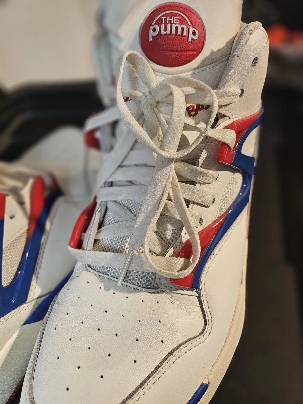Reebok Kids White Blue Red High-Top Sneakers